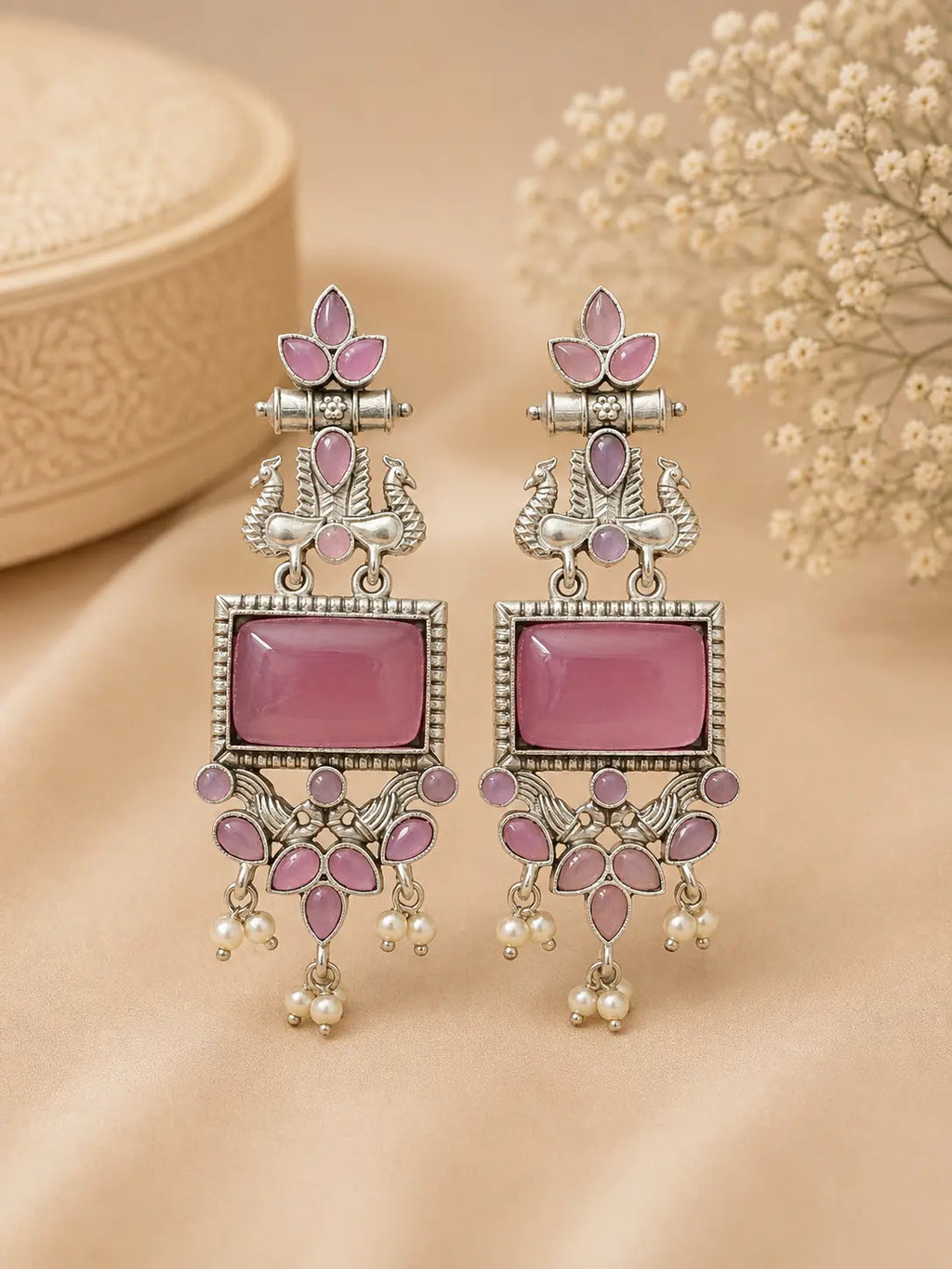 KUNDAN PEARL STATEMENT EARRINGS