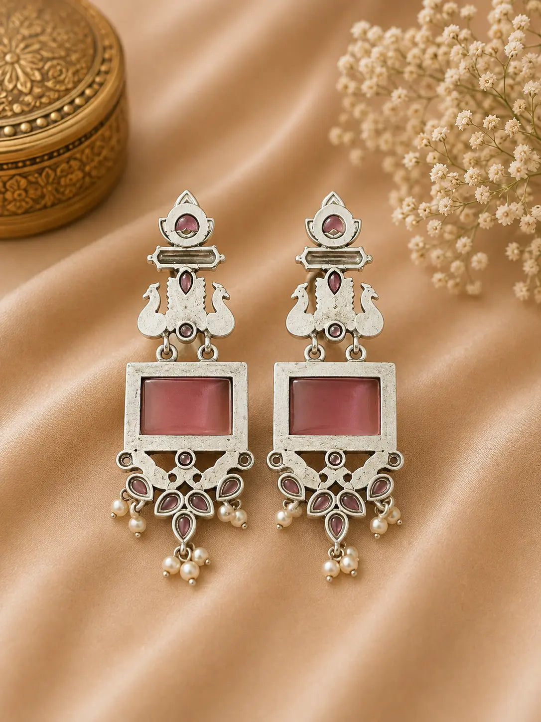 KUNDAN PEARL STATEMENT EARRINGS