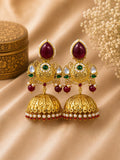 Kundan Pearl Gold Jhumka Earrings