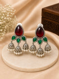 Dual-Tone Stone Jhumka Earrings