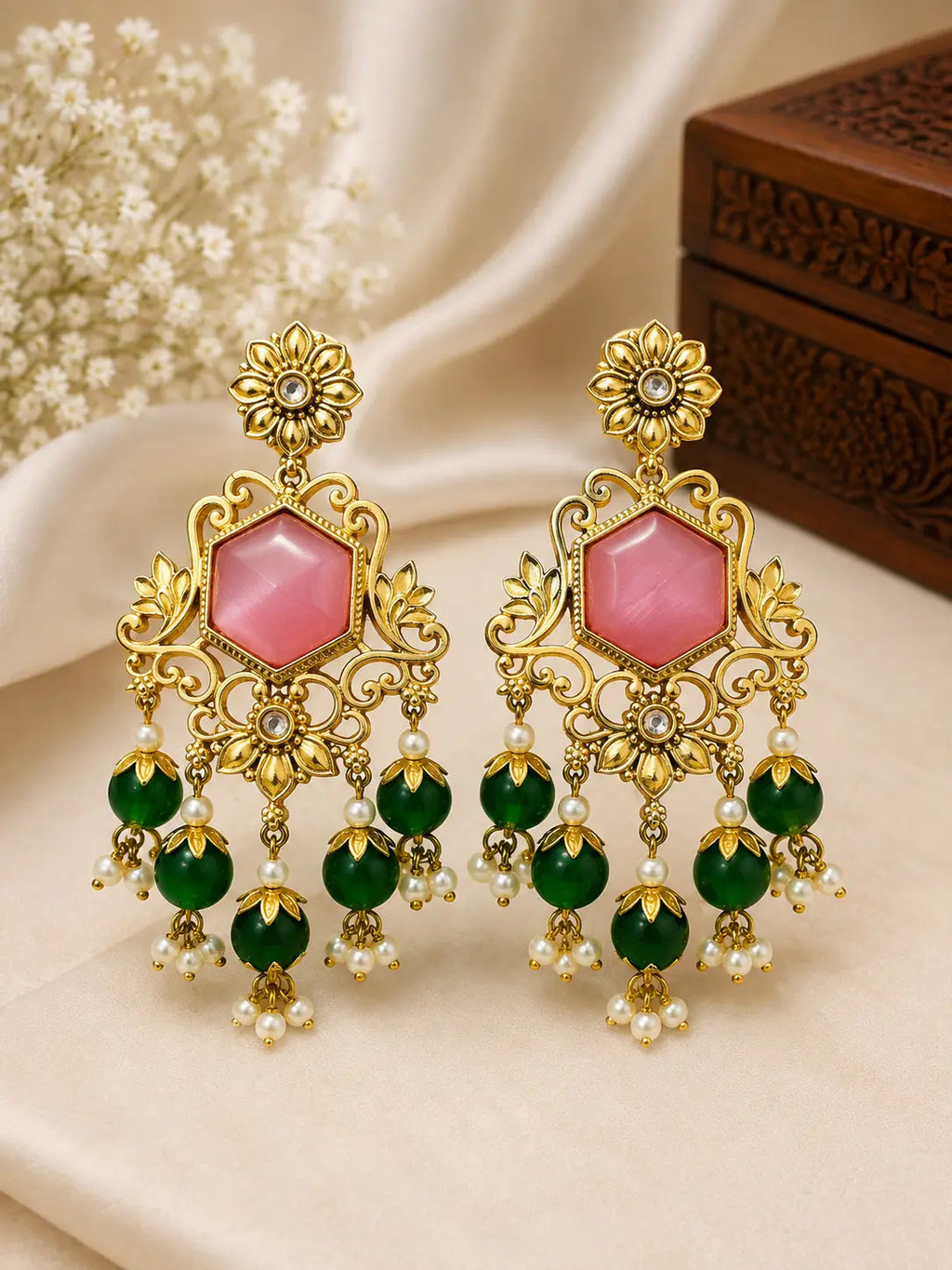 Traditional Chandbali Jhumka Earrings