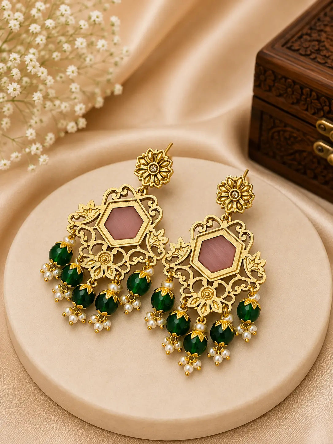 Traditional Chandbali Jhumka Earrings