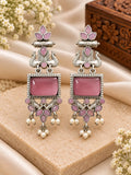 Elegant Dual-Tone Peacock Motif Statement Earrings