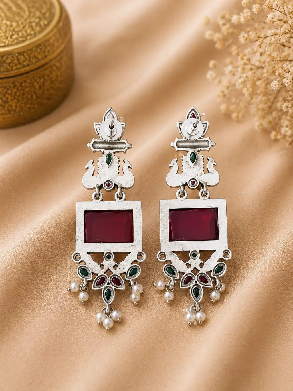 KUNDAN PEARL STATEMENT EARRINGS