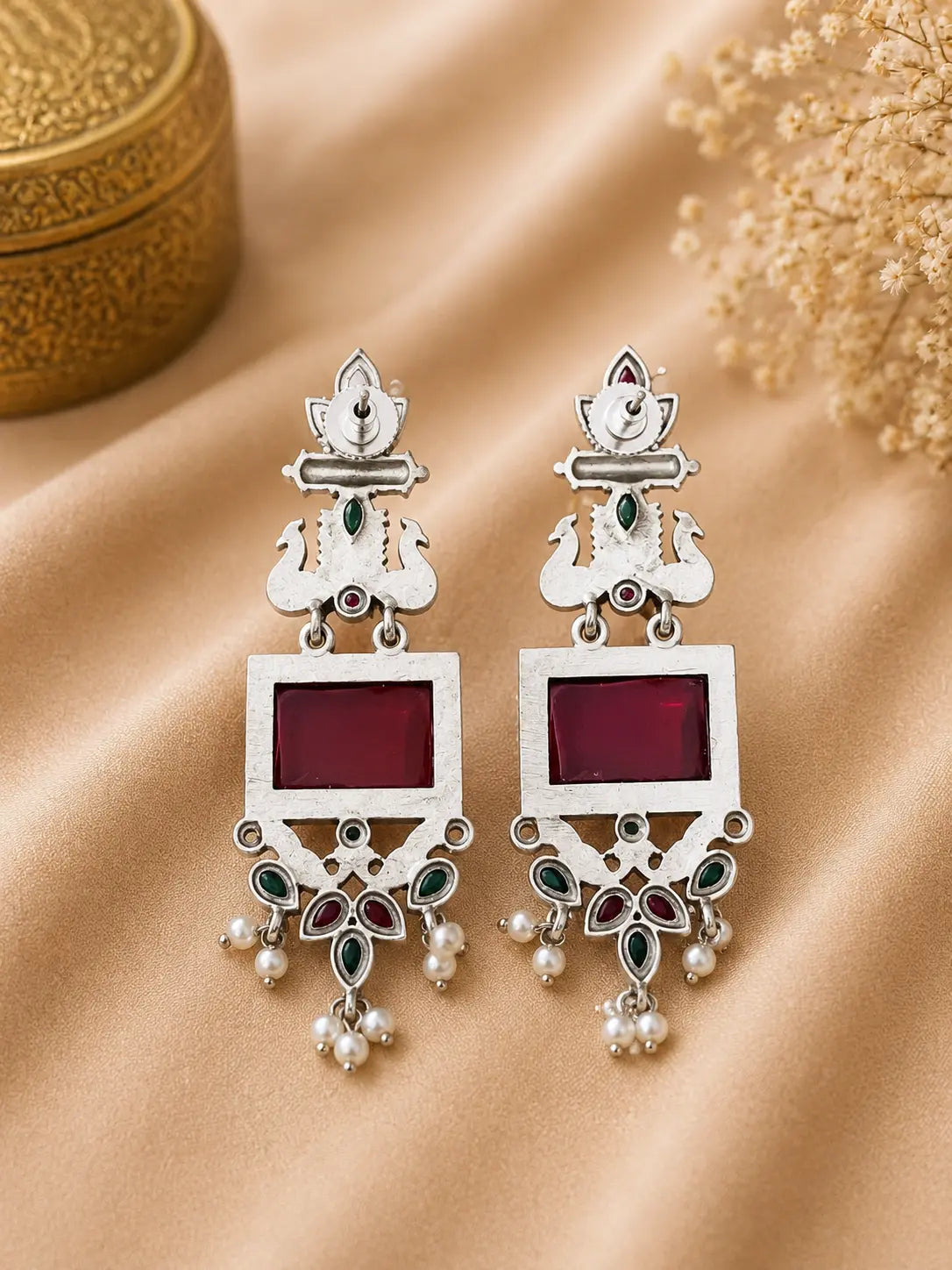 KUNDAN PEARL STATEMENT EARRINGS