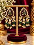 Stone Pearl Drop Statement Earrings
